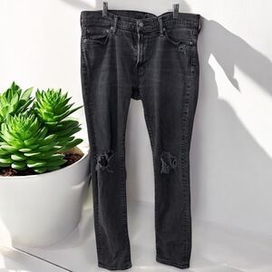 Abercrombie & Fitch Felix distressed skinny jeans A&F  Black Jeans 34x32